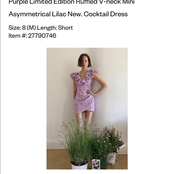 Limited edition Zara lilac short Party dress sz m - Picture 2 of 7